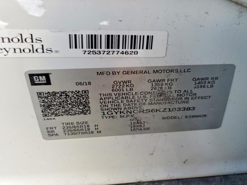 Aukcja sprzedaży 2019 Cadillac Xt5 Luxury, vin: 1GYKNCRS6KZ103383, numer aukcji: 97679015