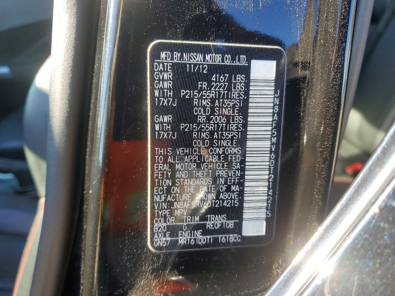 Aukcja sprzedaży 2013 Nissan Juke, vin: JN8AF5MV6DT214215, numer aukcji: 73331045