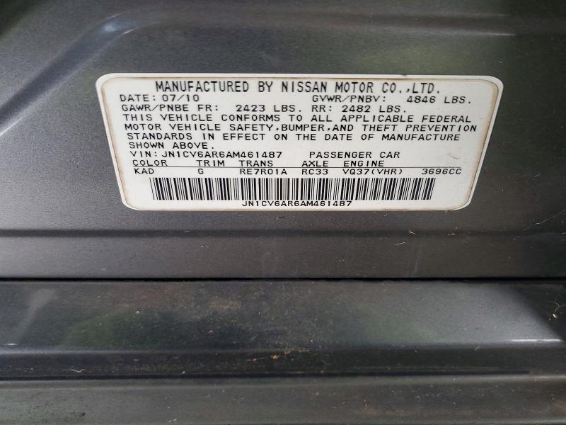 Продажа на аукционе авто 2010 Infiniti G37, vin: JN1CV6AR6AM461487, номер лота: 74319985