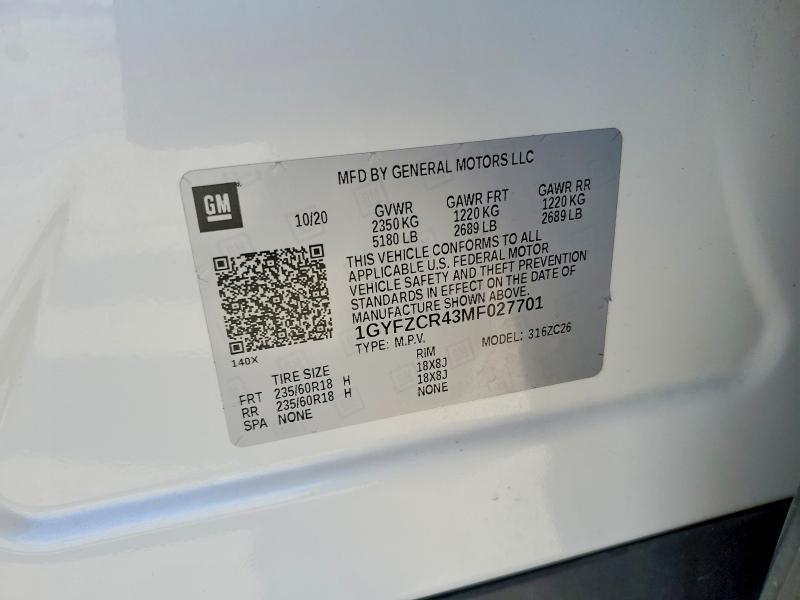 Aukcja sprzedaży 2021 Cadillac Xt4, vin: 1GYFZCR43MF027701, numer aukcji: 74338355