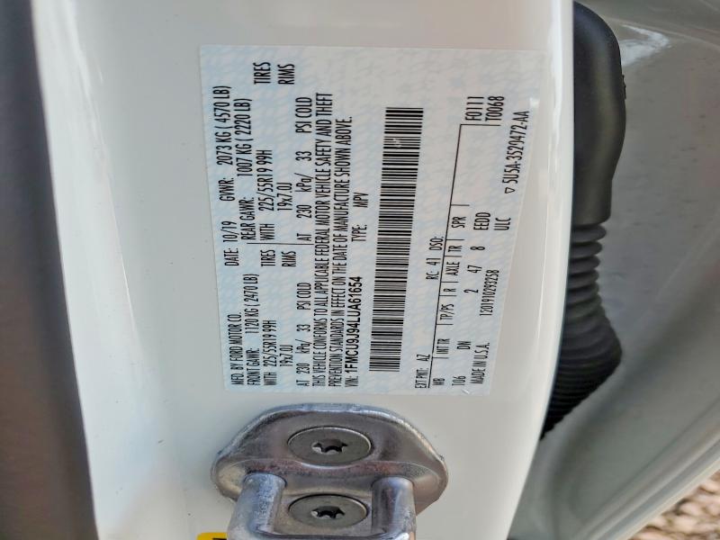 73906415 :رقم المزاد ، 1FMCU9J94LUA61654 vin ، 2020 Ford Escape مزاد بيع