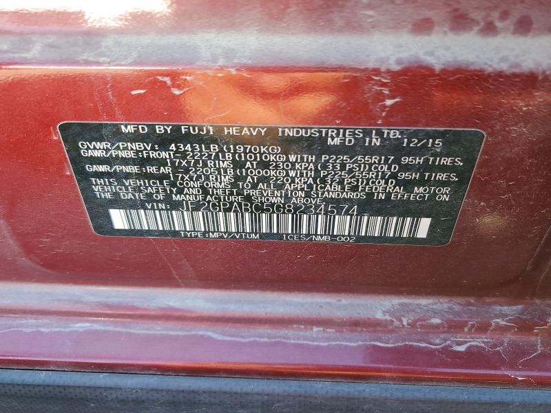 Продажа на аукционе авто 2016 Subaru Crosstrek, vin: JF2GPABC5G8234574, номер лота: 75439535