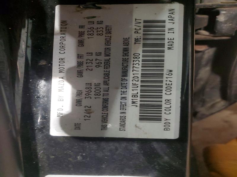 Продаж на аукціоні авто 2013 Mazda 3, vin: JM1BL1UF2D1773380, номер лоту: 99289025