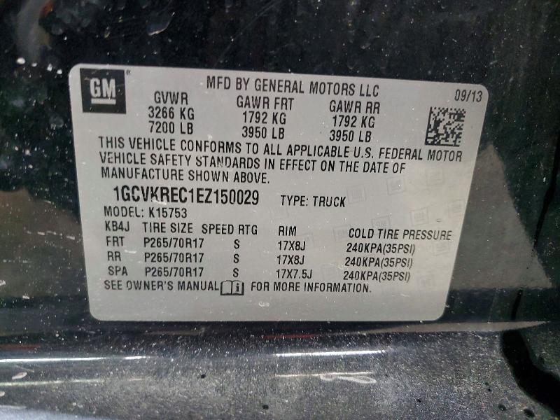 72678415 :رقم المزاد ، 1GCVKREC1EZ150029 vin ، 2014 Chevrolet Silverado مزاد بيع