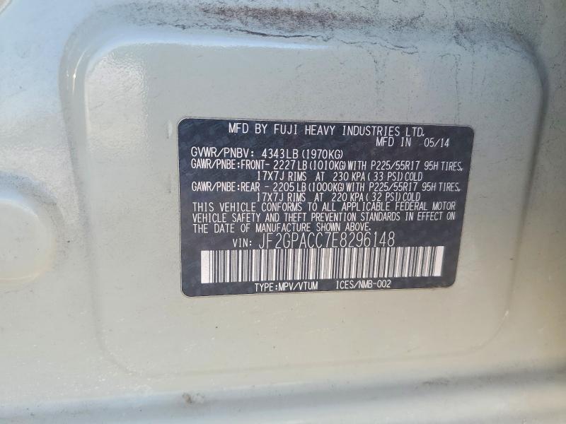 75109135 :رقم المزاد ، JF2GPACC7E8296148 vin ، 2014 Subaru Xv Crosstrek مزاد بيع
