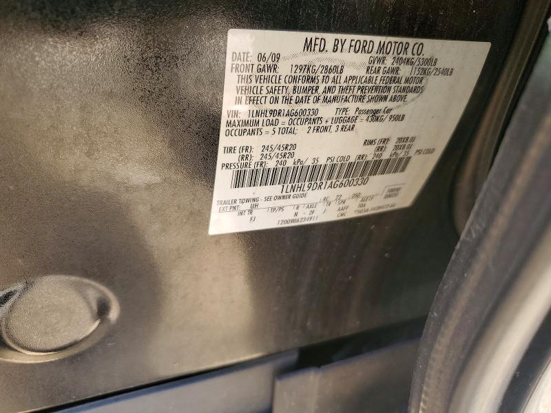 2010 Lincoln Mks მანქანა იყიდება აუქციონზე, vin: 1LNHL9DR1AG600330, აუქციონის ნომერი: 74664375
