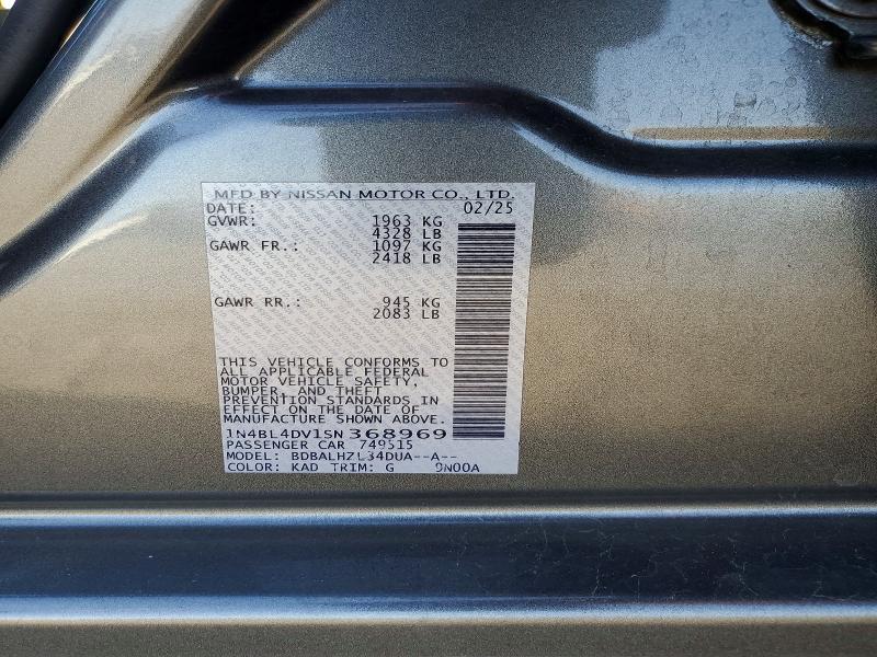 Продаж на аукціоні авто 2025 Nissan Altima, vin: 1N4BL4DV1SN368969, номер лоту: 75476465