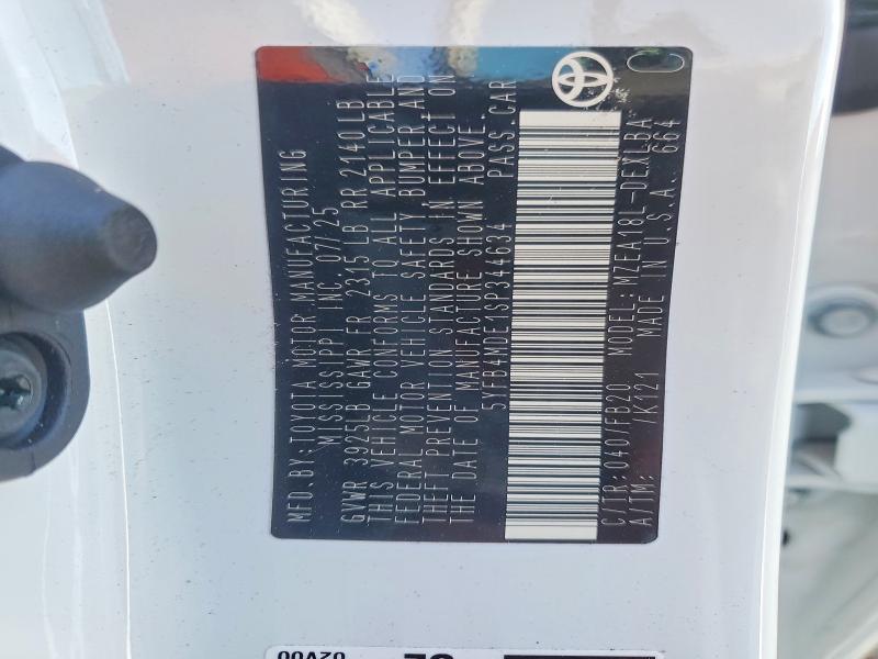 Продаж на аукціоні авто 2025 Toyota Corolla, vin: 5YFB4MDE1SP344634, номер лоту: 97717435