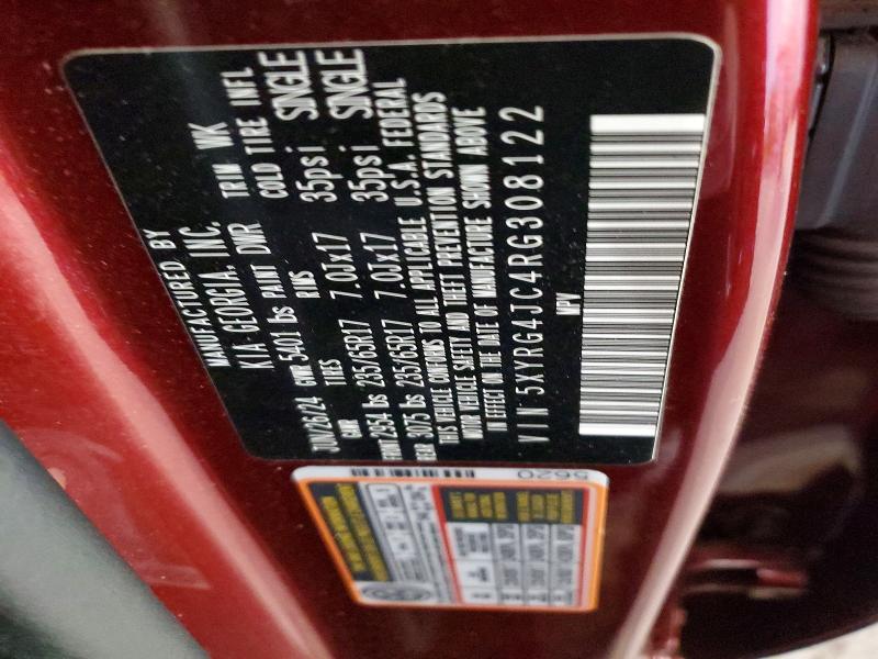 Auction sale of the 2024 Kia Sorento, vin: 5XYRG4JC4RG308122, lot number: 73880125