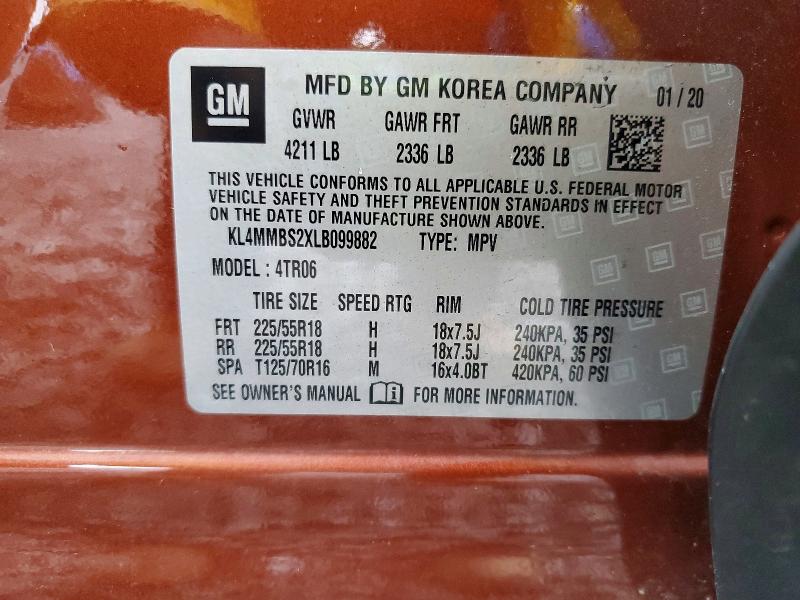 Aukcja sprzedaży 2020 Buick Encore Gx, vin: KL4MMBS2XLB099882, numer aukcji: 74010865