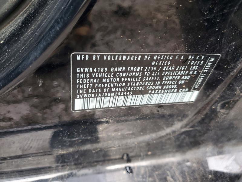 Aukcja sprzedaży 2016 Volkswagen Jetta, vin: 3VWD67AJ0GM258443, numer aukcji: 95873555