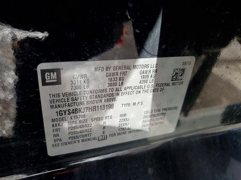 Продаж на аукціоні авто 2017 Cadillac Escalade L, vin: 1GYS4BKJ7HR113198, номер лоту: 72199005