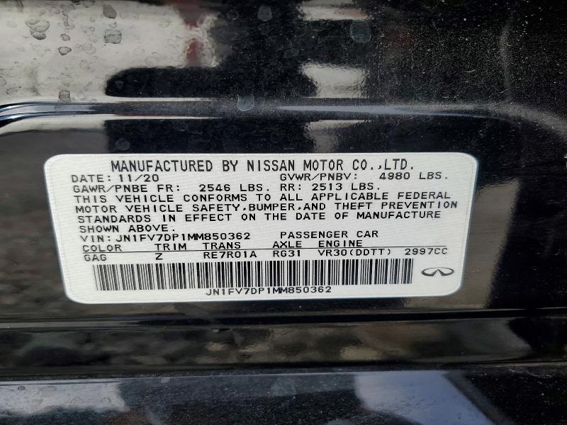 Aukcja sprzedaży 2021 Infiniti Q50 Red Sp, vin: JN1FV7DP1MM850362, numer aukcji: 74263845