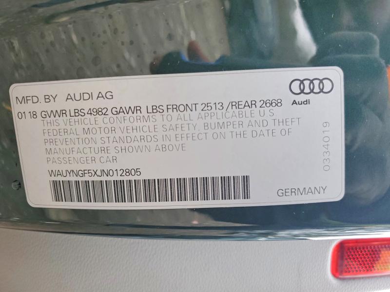 Продажа на аукционе авто 2018 Audi A5, vin: WAUYNGF5XJN012805, номер лота: 74131945