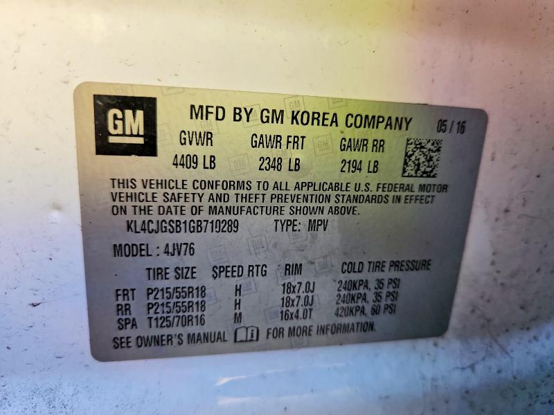 Продажа на аукционе авто 2016 Buick Encore, vin: KL4CJGSB1GB710289, номер лота: 72984745