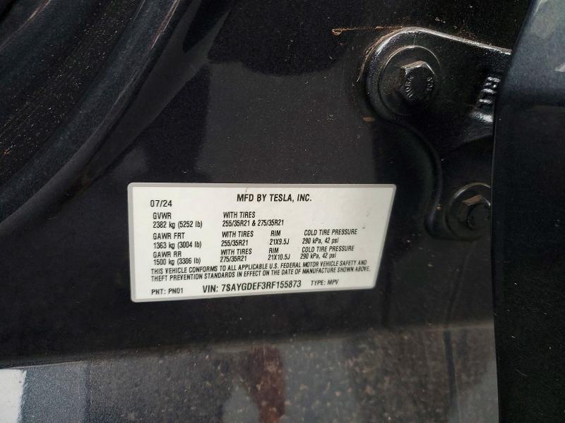 Aukcja sprzedaży 2024 Tesla Model Y, vin: 7SAYGDEF3RF155873, numer aukcji: 75404265