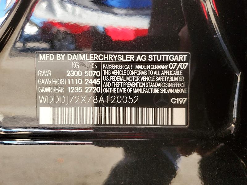 72259865 :رقم المزاد ، WDDDJ72X78A120052 vin ، 2008 Mercedes-benz Cls مزاد بيع