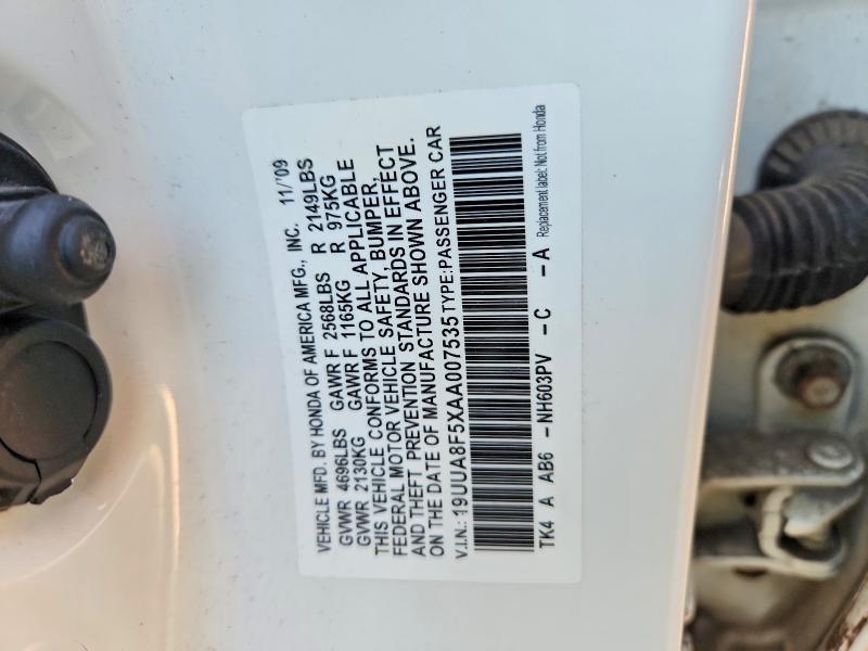 Aukcja sprzedaży 2010 Acura Tl, vin: 19UUA8F5XAA007535, numer aukcji: 74894815