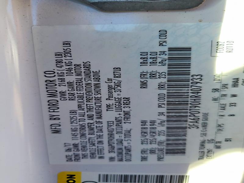 Aukcja sprzedaży 2017 Ford Fusion, vin: 3FA6P0T90HR407933, numer aukcji: 97619995