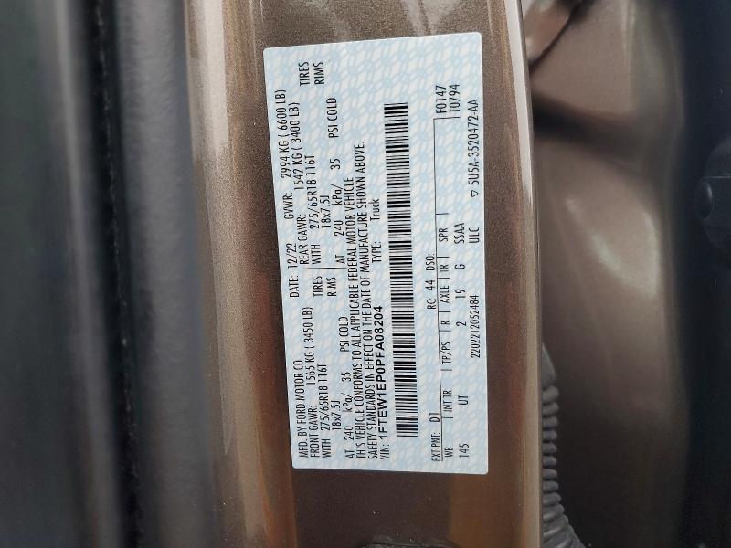 Продажа на аукционе авто 2023 Ford F150, vin: 1FTEW1EP0PFA08204, номер лота: 97261825