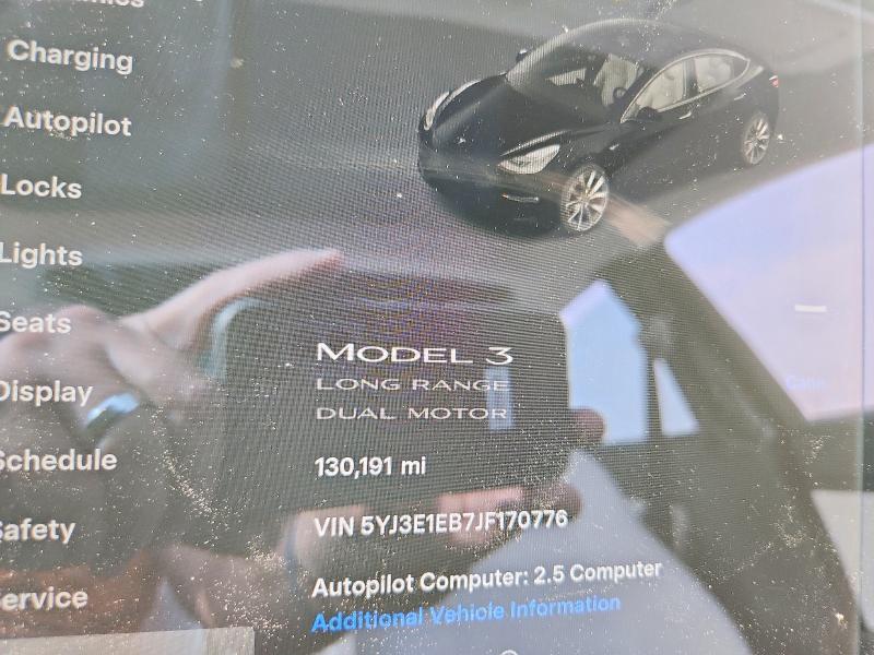 2018 Tesla Model 3 მანქანა იყიდება აუქციონზე, vin: 5YJ3E1EB7JF170776, აუქციონის ნომერი: 74136465