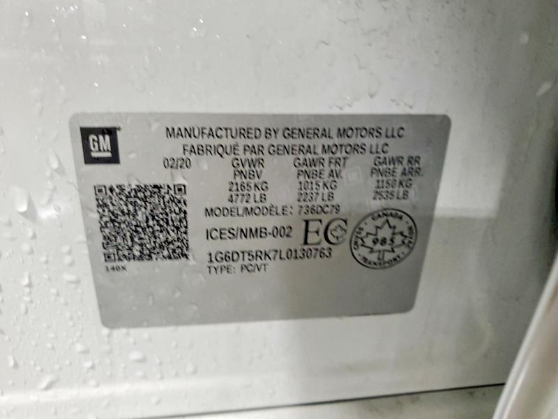 2020 Cadillac Ct5 Premiu მანქანა იყიდება აუქციონზე, vin: 1G6DT5RK7L0130763, აუქციონის ნომერი: 99250805