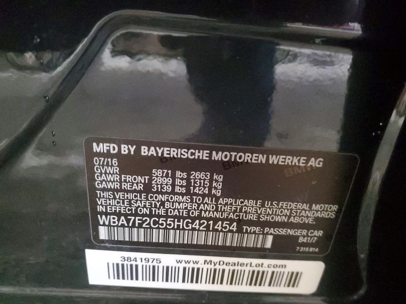 Продаж на аукціоні авто 2017 Bmw 750, vin: WBA7F2C55HG421454, номер лоту: 74002005