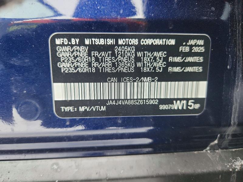 Продажа на аукционе авто 2025 Mitsubishi Outlander, vin: JA4J4VA88SZ615902, номер лота: 75376975