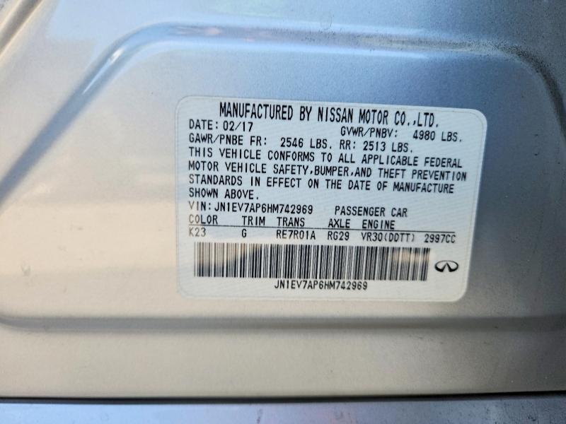 Продажа на аукционе авто 2017 Infiniti Q50, vin: JN1EV7AP6HM742969, номер лота: 73789025