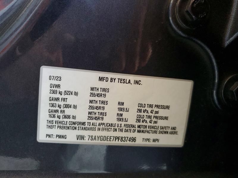 Aukcja sprzedaży 2023 Tesla Model Y, vin: 7SAYGDEE7PF837496, numer aukcji: 73229555