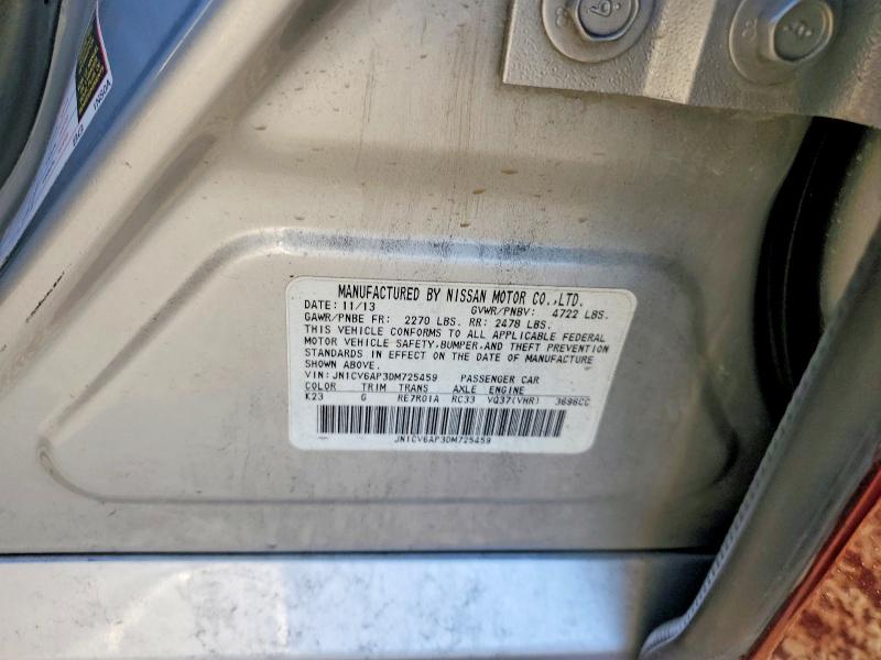 Продажа на аукционе авто 2013 Infiniti G37 Sedan, vin: JN1CV6AP3DM725459, номер лота: 72985175