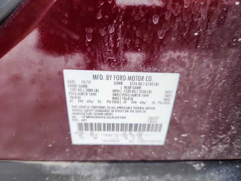 Aukcja sprzedaży 2018 Ford Explorer, vin: 1FM5K8DH2JGA35190, numer aukcji: 99179775