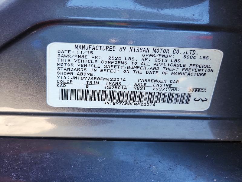 Продажа на аукционе авто 2015 Infiniti Q50, vin: JN1BV7AR9FM422014, номер лота: 72525645