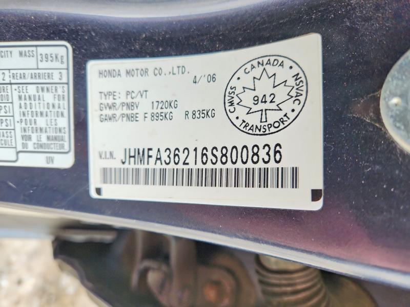 Продажа на аукционе авто 2006 Honda Civic, vin: JHMFA36216S800836, номер лота: 75228615