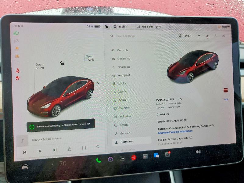 73970225 :رقم المزاد ، 5YJ3E1EBXLF651009 vin ، 2020 Tesla Model 3 مزاد بيع