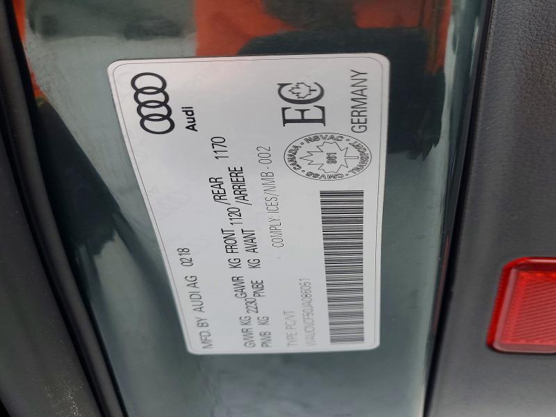 98378635 :رقم المزاد ، WAUCNCF50JA086051 vin ، 2018 Audi A5 مزاد بيع