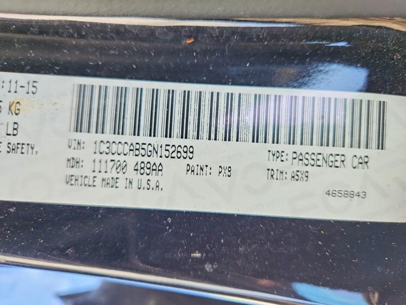 Продаж на аукціоні авто 2016 Chrysler 200, vin: 1C3CCCAB5GN152699, номер лоту: 74856495