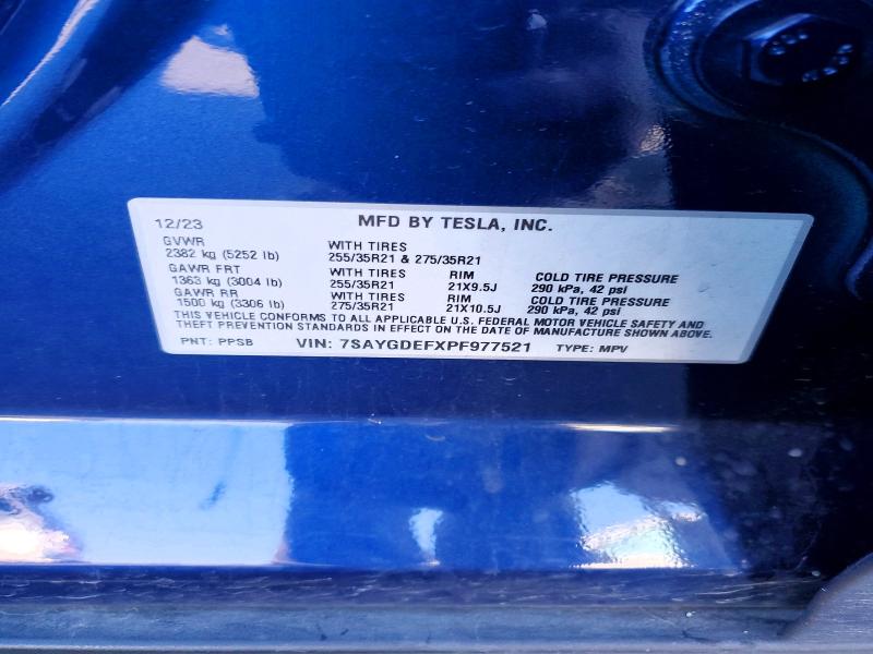 Продажа на аукционе авто 2023 Tesla Model Y, vin: 7SAYGDEFXPF977521, номер лота: 73232925