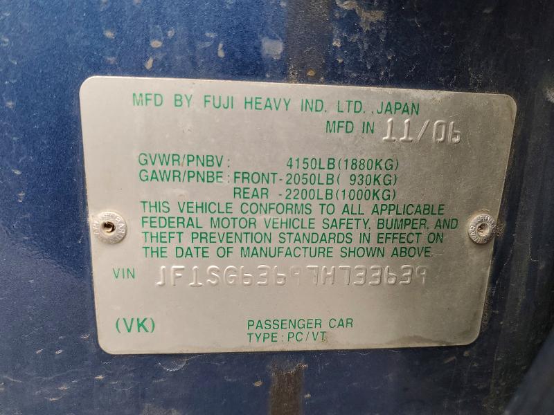 Продаж на аукціоні авто 2007 Subaru Forester, vin: JF1SG63697H733639, номер лоту: 74067685