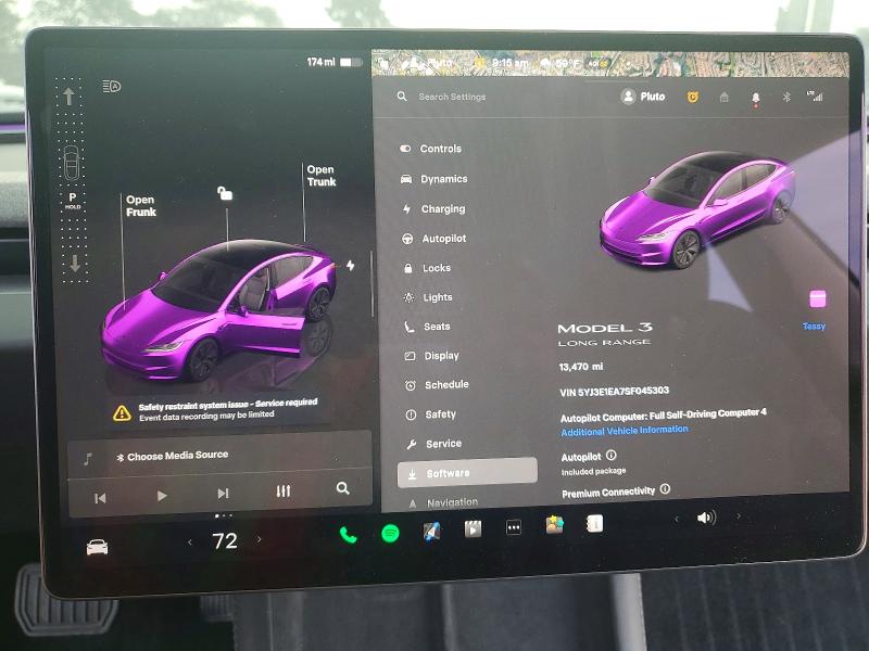 2025 Tesla Model 3 მანქანა იყიდება აუქციონზე, vin: 5YJ3E1EA7SF045303, აუქციონის ნომერი: 73749785