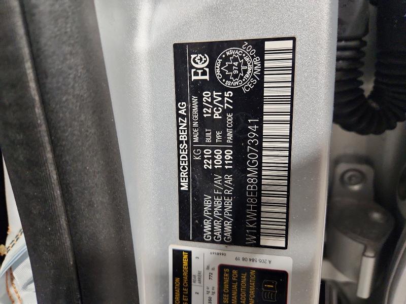 Продажа на аукционе авто 2021 Mercedes-benz C, vin: W1KWH8EB8MG073941, номер лота: 74445685