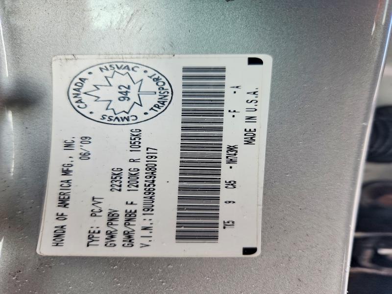 Auction sale of the 2009 Acura Tl, vin: 19UUA96549A801917, lot number: 73020345