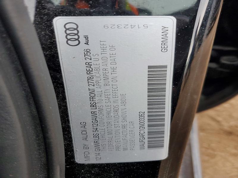 Aukcja sprzedaży 2016 Audi A6, vin: WAUFGAFC1GN003352, numer aukcji: 99828385