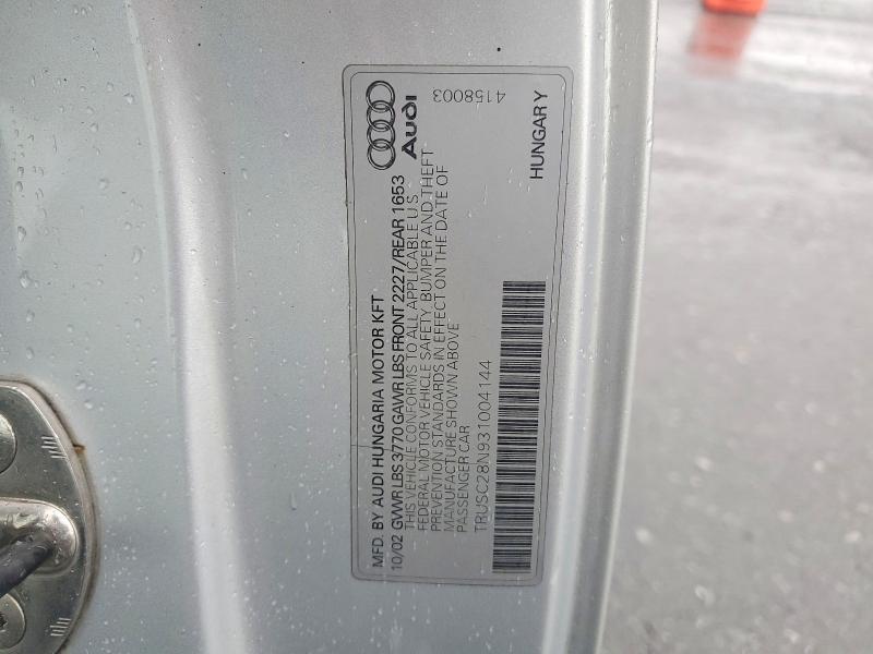 Продаж на аукціоні авто 2003 Audi Tt, vin: TRUSC28N931004144, номер лоту: 72532475