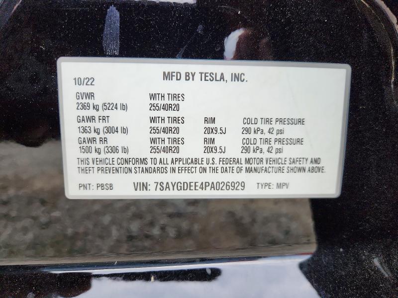 2023 Tesla Model Y მანქანა იყიდება აუქციონზე, vin: 7SAYGDEE4PA026929, აუქციონის ნომერი: 98201185