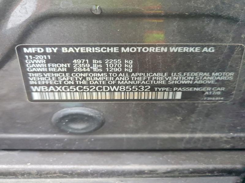 Aukcja sprzedaży 2012 Bmw 528, vin: WBAXG5C52CDW85532, numer aukcji: 99366915