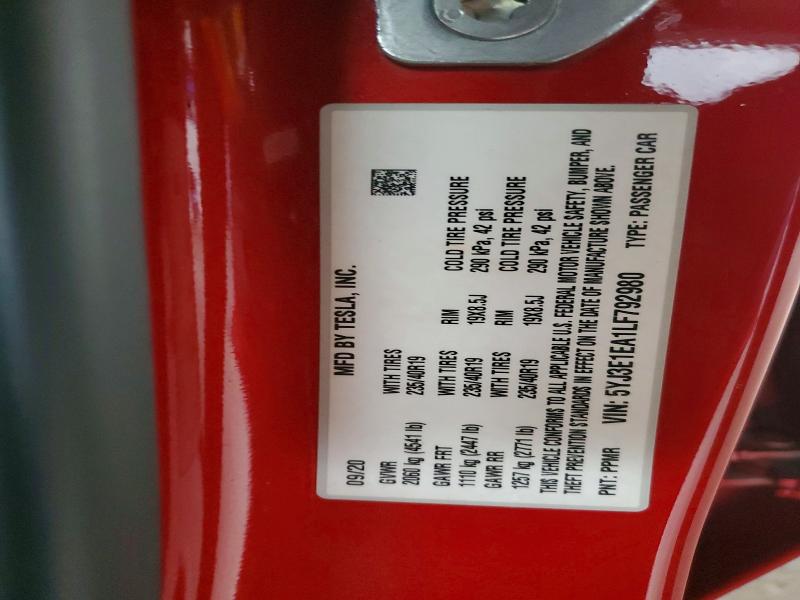 Продаж на аукціоні авто 2020 Tesla Model 3, vin: 5YJ3E1EA1LF792980, номер лоту: 74892365