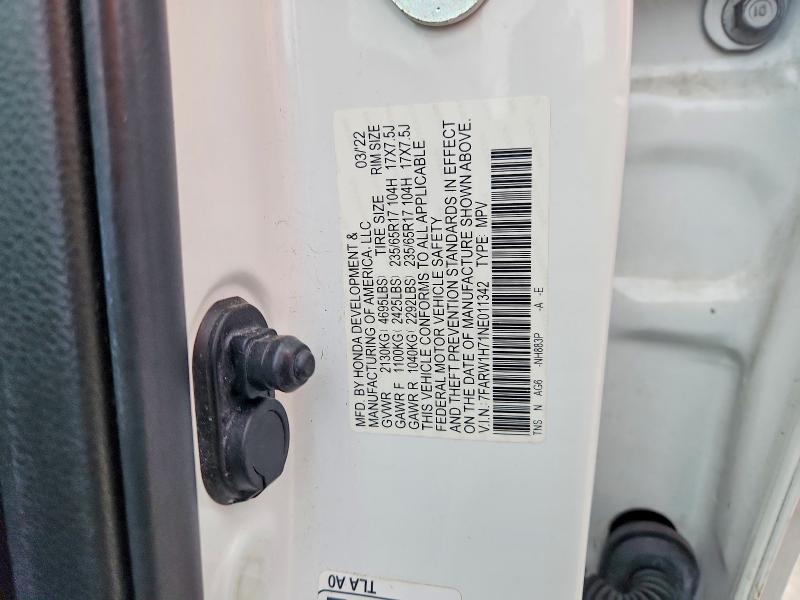 Aukcja sprzedaży 2022 Honda Cr-v Se, vin: 7FARW1H71NE011342, numer aukcji: 99005125