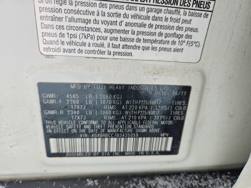 Продаж на аукціоні авто 2011 Subaru Outback, vin: 4S4BRBCC7B3435059, номер лоту: 73285115