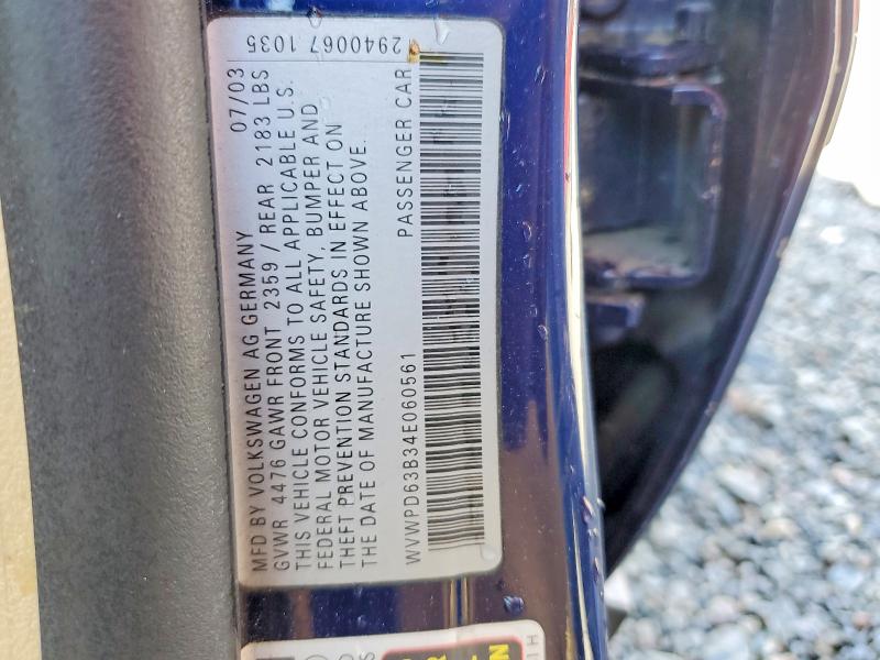 Aukcja sprzedaży 2004 Volkswagen Passat, vin: WVWPD63B34E060561, numer aukcji: 74545555